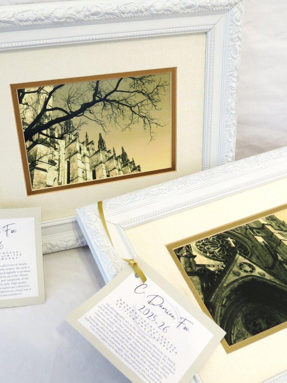 Vintage Framed Unique Architectural Cathedral Photography, a pair, NYC